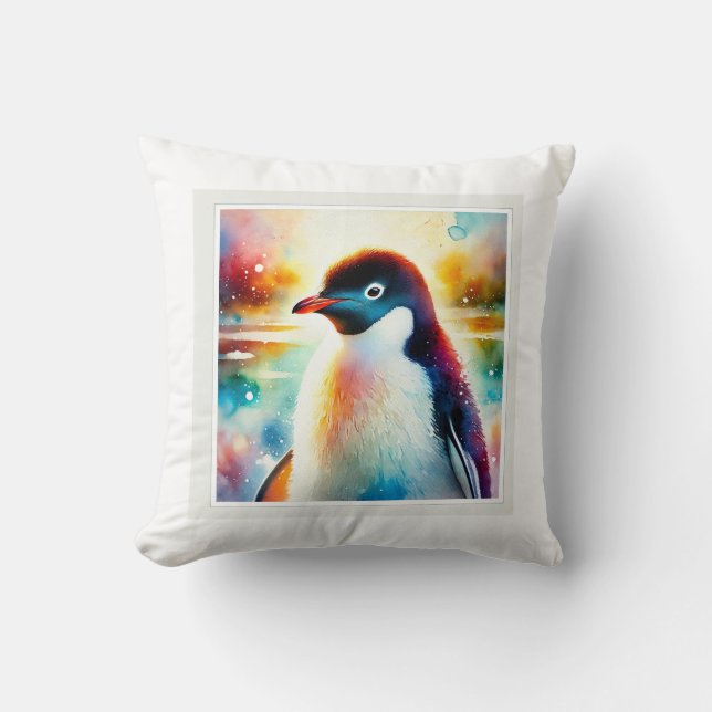 Almofada Adlie Penguin 210624AREF105 - Watercolor (Frente)