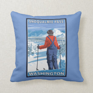 Almofada Admiração do esquiador - passagem de Snoqualmie,
