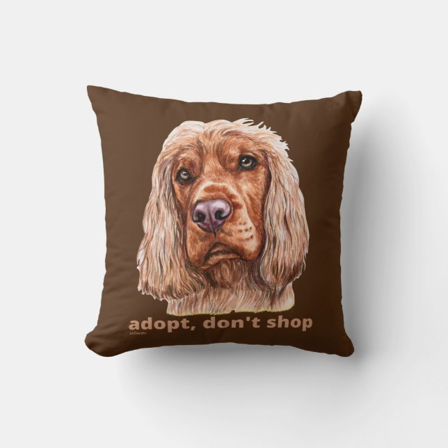 Almofada ADOPT, NÃO COMPRE (Inglês Cocker Spaniel) (Frente)