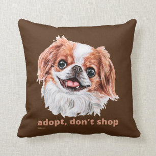 Almofada ADOPT, NÃO COMPRE (japonês espanhol) cachorro boni
