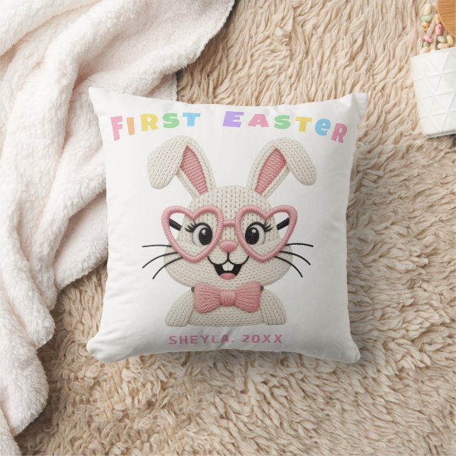 Almofada Adorable Baby Girl First Easter Bunny Name (Cobertor)