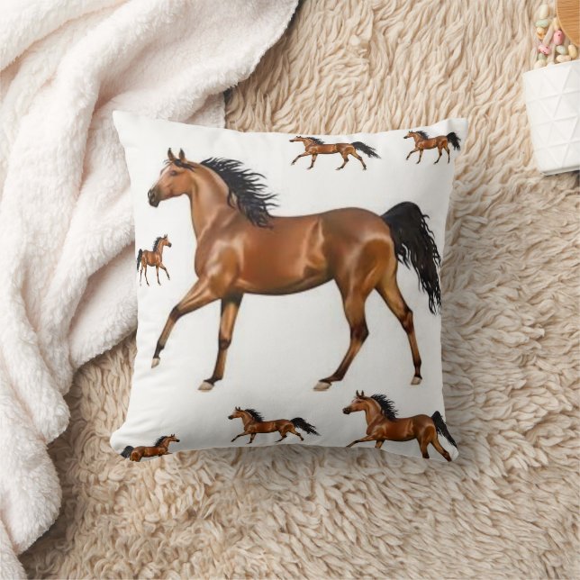 Almofada Adorable Brown Shinny Horse Throw Pillow  (Cobertor)