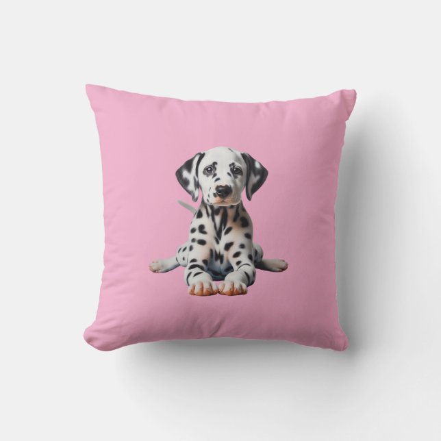 Almofada Adorable Dalmatian Puppy Doing Cobra Pose Yoga (Frente)
