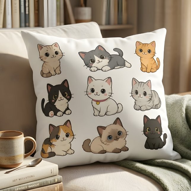 Almofada Adorable Kawaii Cat Kittens Decorative  (Criador carregado)