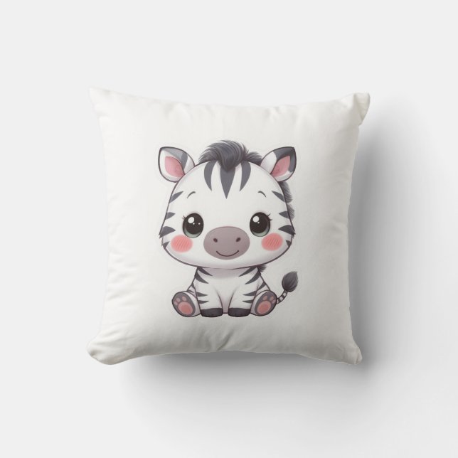 Almofada Adorable Kawaii Chibi Zebra (Frente)