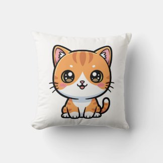 Almofada Adorable Kawaii Ginger Cat Cartoon Character