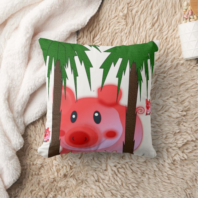 Almofada Adorable Pink Pig Throw Pillow  (Cobertor)