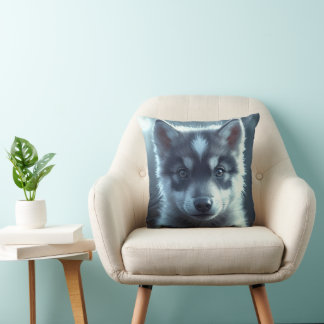 Almofada Adorable Wolf Baby in the Moonlight