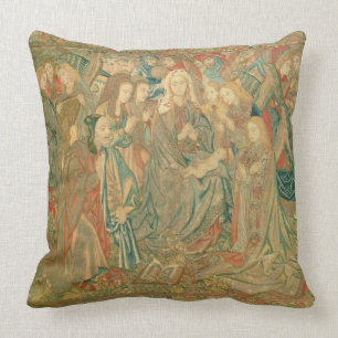 Almofada Adoração da criança do cristo (tapeçaria)