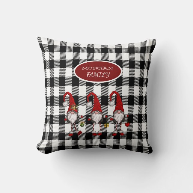 Almofada Adoráveis Gnômes Fofo Plaid Búfalo (Frente)