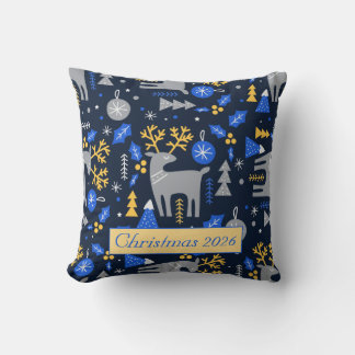 Almofada Adoráveis Natal Escandinavo Estilo Azul Personaliz