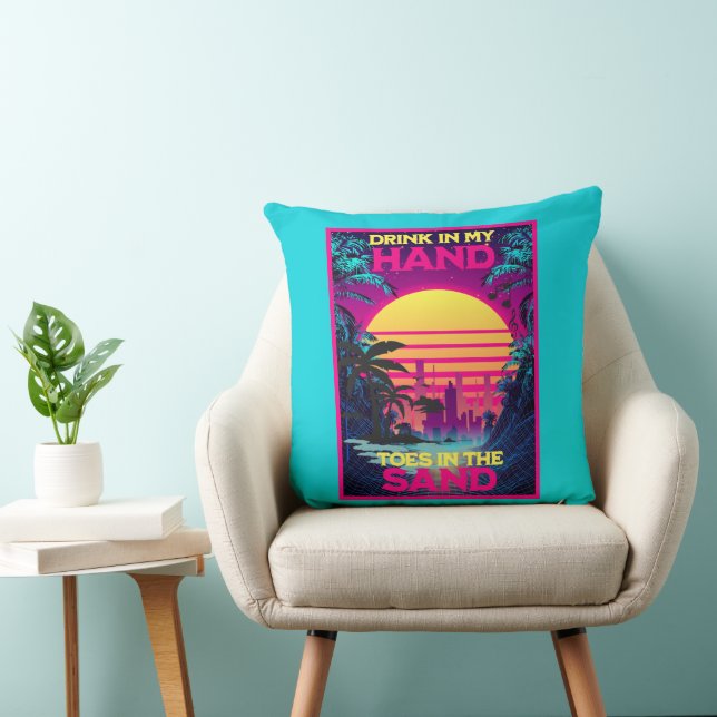 Almofada Adoráveis Synthwave Vaporwave Retro Tropical (Cadeira)