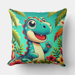 Almofada Adorável Dinossauro de Desenho Animado em Meio a T