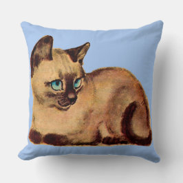 Almofada adorável impressão de gatinho siamês