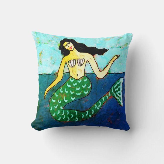 Almofada Adorável Mermaid Abstrato Art (Frente)
