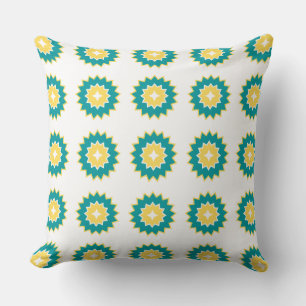 Almofada Adorável padrão moderno, bonito, azul, amarelo