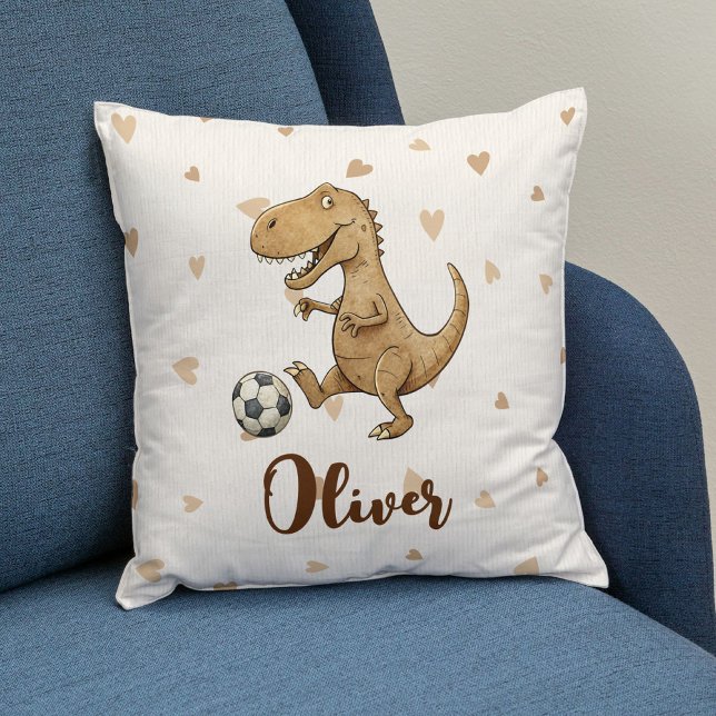 Almofada Adorável Trex Jogando Futebol (Criador carregado)