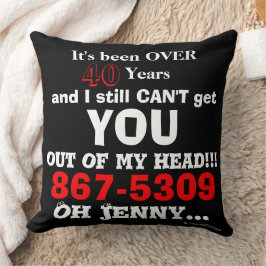 Almofada Adoro a música anos 80 867-5309 Retro Humor