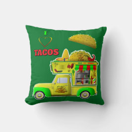 Almofada Adoro Tacos Pequeno Caminhão de Taco Reverso
