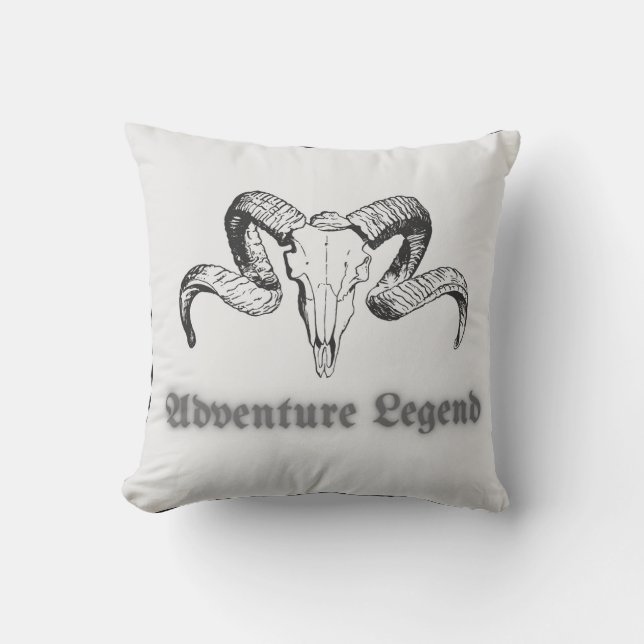 Almofada Adventure Legend – Emblema Gótico Caveira de Carne (Frente)