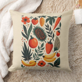 Almofada Aesthetic Cottagecore Botanical Fruit Decor