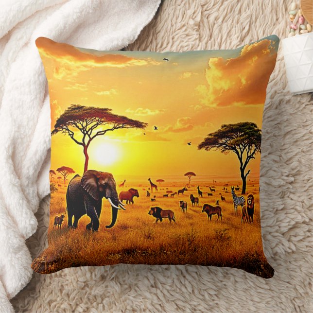 Almofada African Sunset Safari Majestade Design (Cobertor)