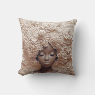 Almofada Afro-americana Rainha Negra Melanin Poppin