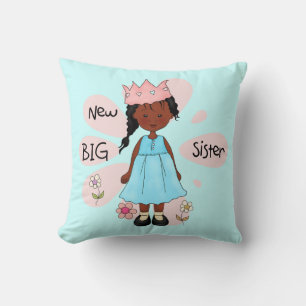 Almofada Afro-americano da princesa irmã mais velha