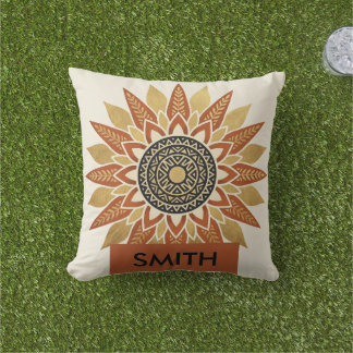 Almofada Afrohemiana Personalizada com Sobrenome e