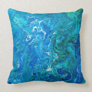 Almofada Ágata louca elegante 2 do laço - Aqua azul