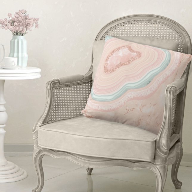 Almofada Agate Geode Glitter Rosa Dourado ID647 (Criador carregado)