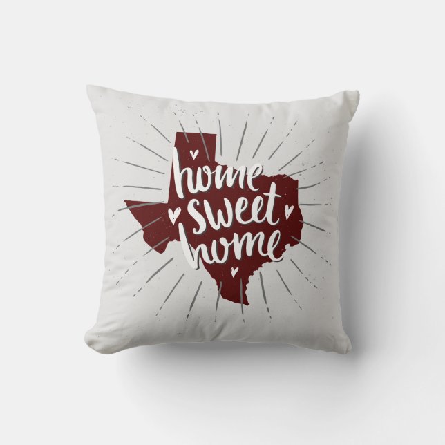 Almofada Aggies Maroon Home Sweet Home - Texas (Frente)