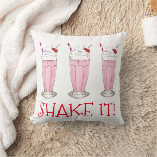 Almofada Agite! Sorvete de Morango Rosa Comprado Milkshake