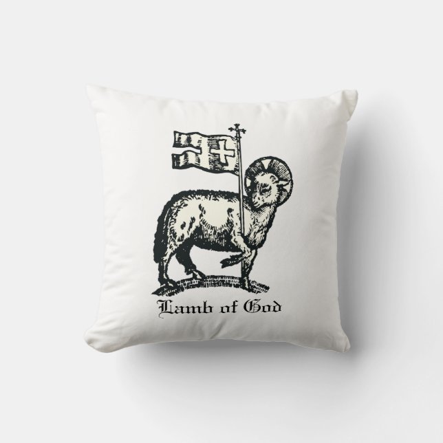Almofada Agnus Dei The Paschal Lamb of God Fine Art  (Frente)