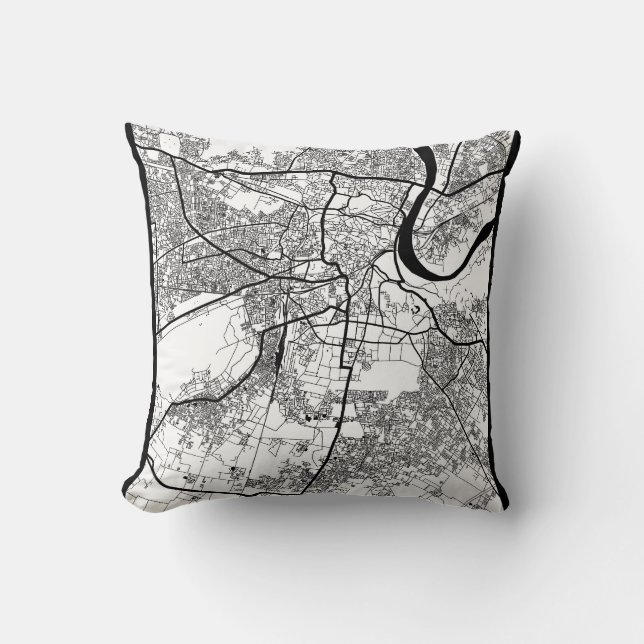 Almofada Agra Uttar Pradesh City Map (Frente)