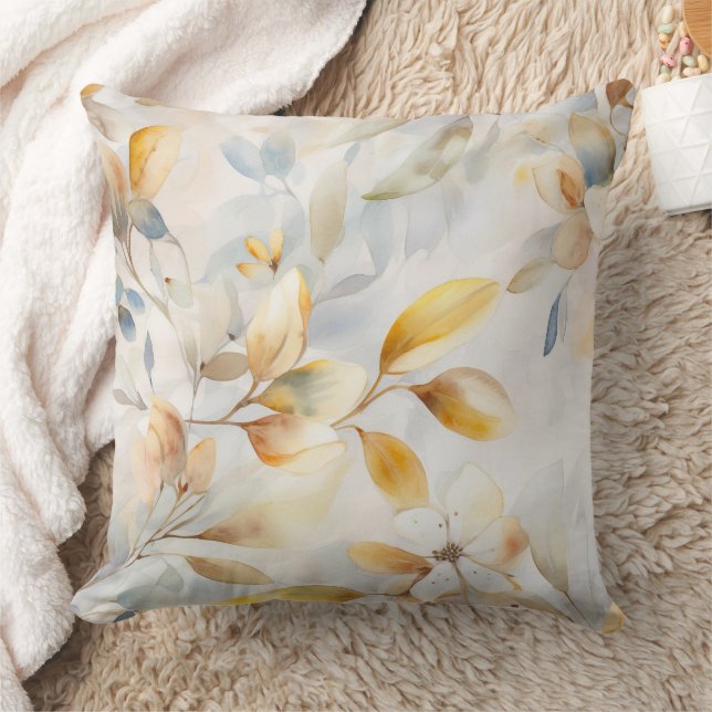 Almofada Água Colorida Amarela Creme Azul Chic (Cobertor)