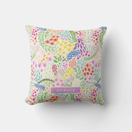 Almofada Água Colorida Floral em Flor Personalizada