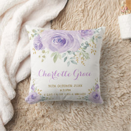 Almofada Água-forte Floral Roxo Dourado Estatísticas de Nas