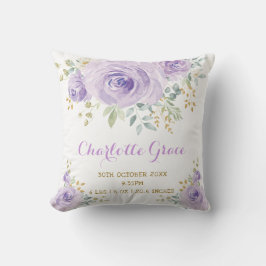 Almofada Água-forte Floral Roxo Dourado Estatísticas de Nas
