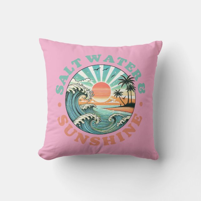 Almofada Água salgada e Travesseiro decorativo de sol (Frente)