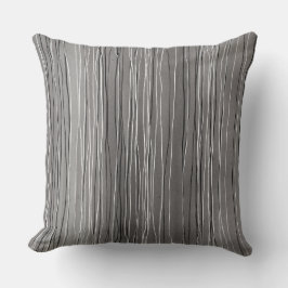 Almofada Aguarela cinzenta listrada branca e preta