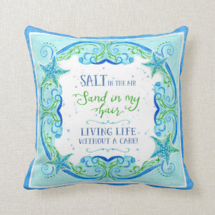 Almofada Aguarela do oceano do redemoinho da estrela do mar