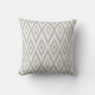 Almofada Aguarela Pastel asteca cinzenta Ikat brandamente