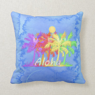 Almofada Aguarelas da palmeira de Hawaiin Aloha