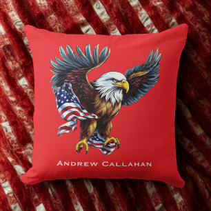Almofada Águia Americana Patriótica Bandeira EUA 4 de Julho