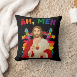 Almofada Ah Homens Engraçados LGBT Orgulho Gay Jesus Cristã