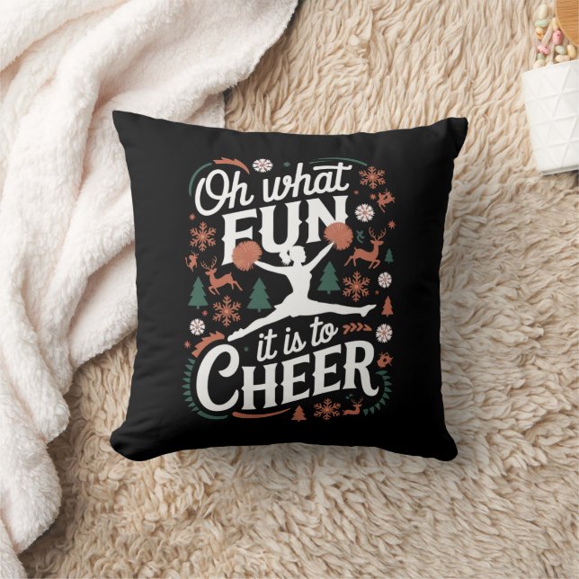 Almofada Ah Que Diversão É Torcer Feio Cheerleading Natal (Cobertor)