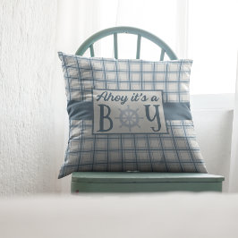 Almofada Ahoy, é um menino, novo bebê náutico