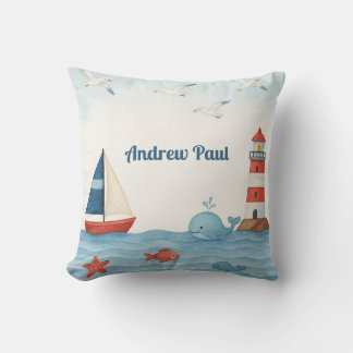 Almofada Ahoy, é um Travesseiro decorativo náutico náutico