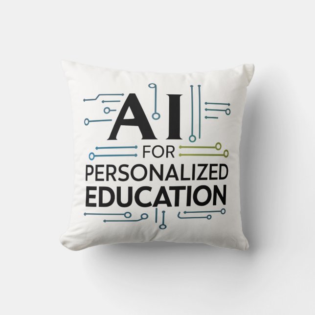 Almofada "AI para educação personalizada - Aprendizagem do  (Frente)
